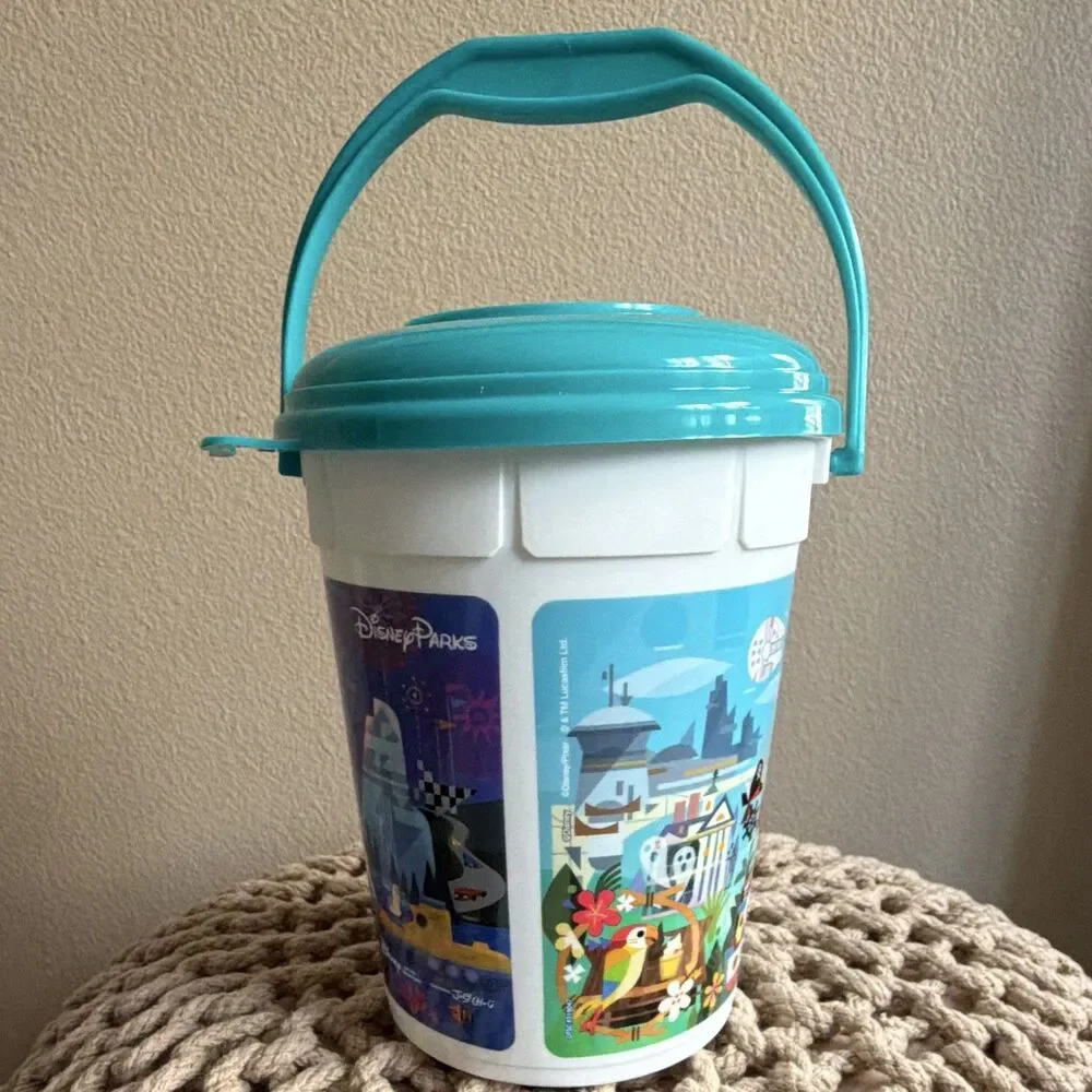 Disney Parks Disneyland Joey Chou Popcorn Bucket 2024 Souvenir Teal Lid New